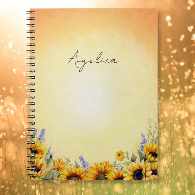 Caderno Espiral Watercolor Sunflower Notebook (Criador carregado)