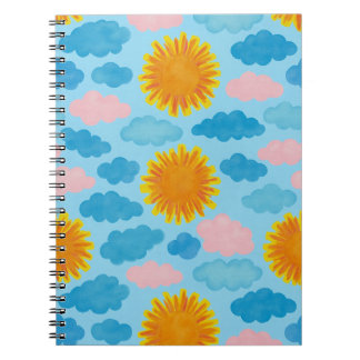 Caderno Espiral Watercolor Sunrise Vazio Sunset Diário/
