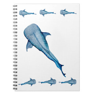 Caderno Espiral Watercolor whale shark