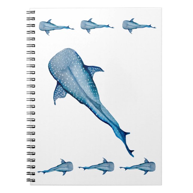 Caderno Espiral Watercolor whale shark (Frente)