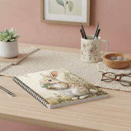 Caderno Espiral Watercolor Woodland Bunny Nature