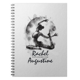 Caderno Espiral Watercolor Yoga Reiki - Pose Rei Pigeon De Uma Per