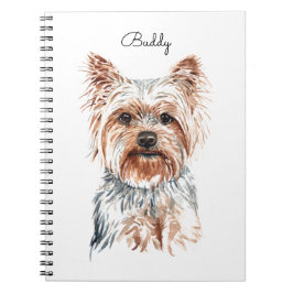 Caderno Espiral Watercolor Yorkie personalizado