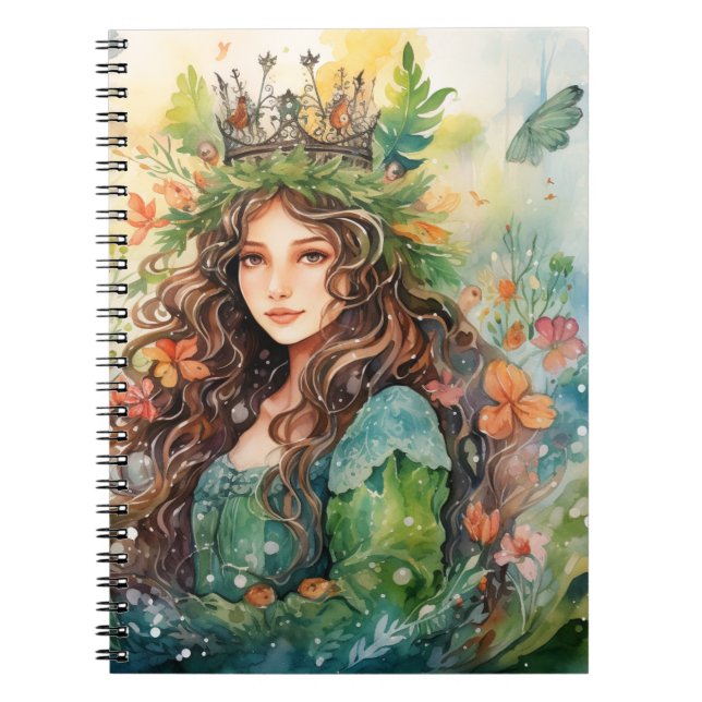 Caderno Espiral Watercolour Forest Princess (Frente)