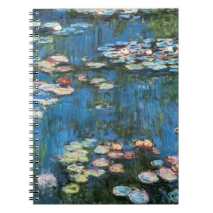Caderno Espiral Waterlilies por Claude Monet, impressionismo do