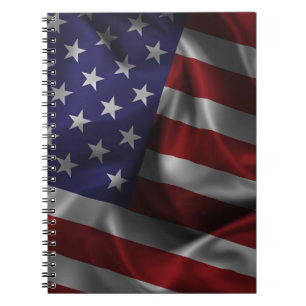 Caderno Espiral Waving USA Flag Notebook