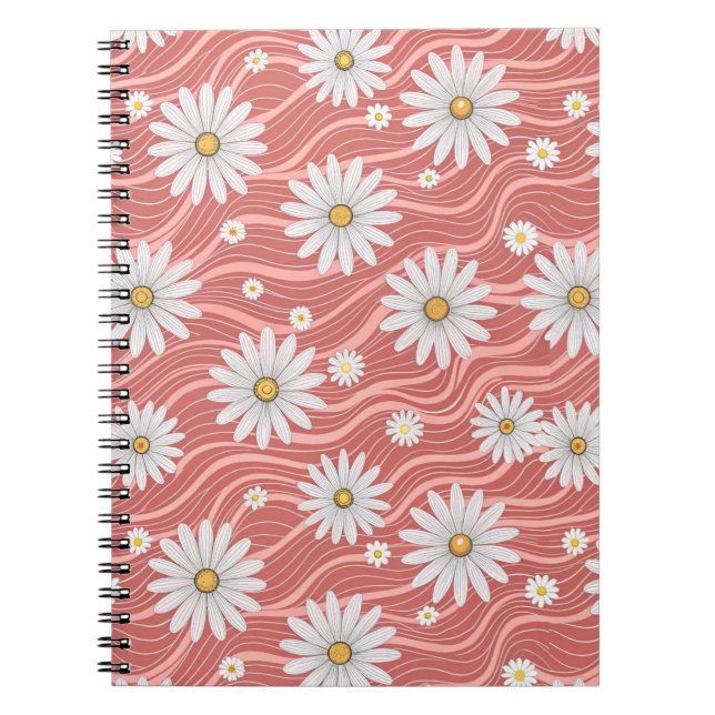 Caderno Espiral Wavy Pink Daisies (Frente)
