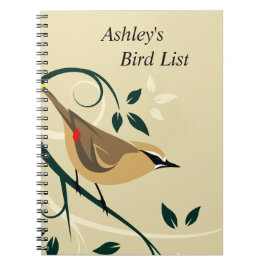 Caderno Espiral Waxwing Bird List Journal