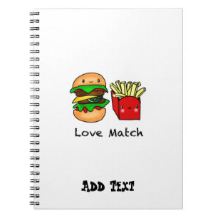 Caderno Espiral We go together like burger and fries personalized