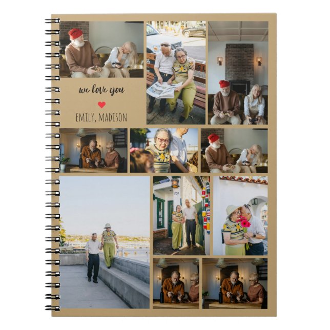 Caderno Espiral We Love You Custom Family Photo Collage  (Frente)