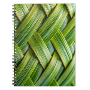 Caderno Espiral Weave verde fresca de bambu