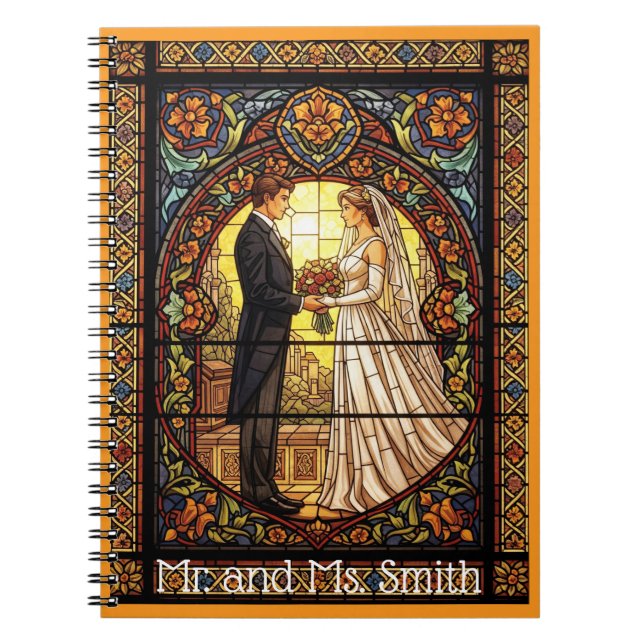 Caderno Espiral Wedding Design in Traditional Stained Glass (Frente)