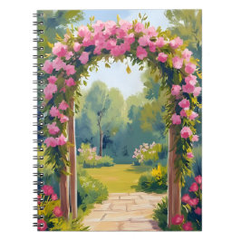 Caderno Espiral Wedding Flower Arch | Watercolor Marriage Painting