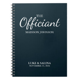 Caderno Espiral Wedding Officiant Ceremony Personalized Elegant