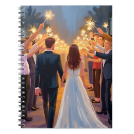 Caderno Espiral Wedding Sparklers | Marriage Celebration Painted