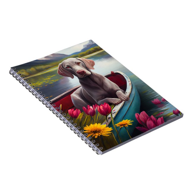 Caderno Espiral Weimaraner em um remo: Uma aventura cênica (Lado Direito)