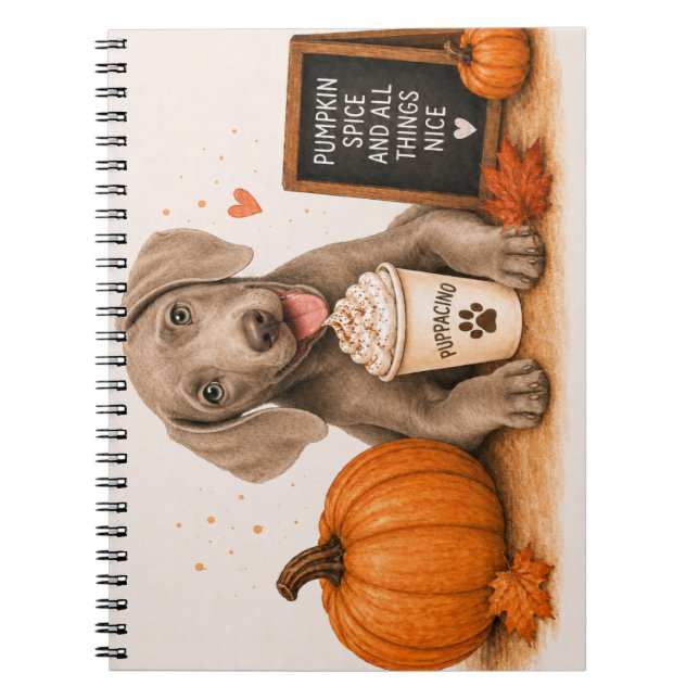 Caderno Espiral Weimaraner Tempero de Abóbora (Frente)