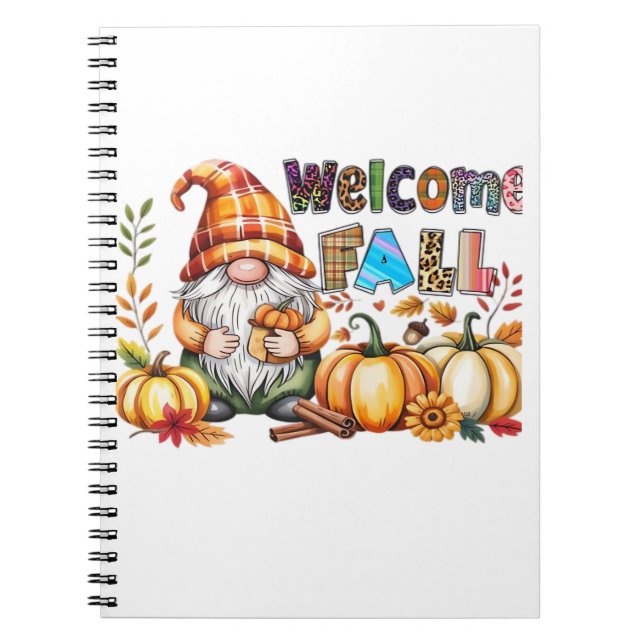 Caderno Espiral Welcome Fall Gnomes Classic T-Shirt.png (Frente)