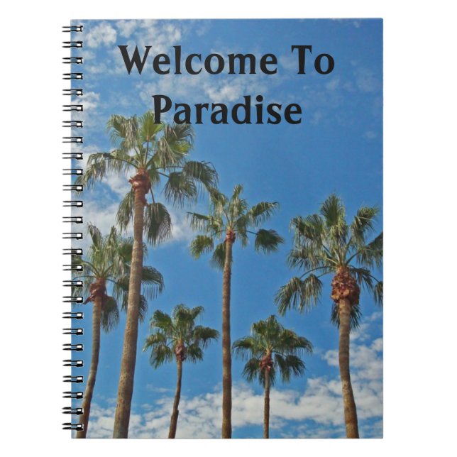 Caderno Espiral Welcome To Paradise Palm Trees Vacation Home Guest (Frente)