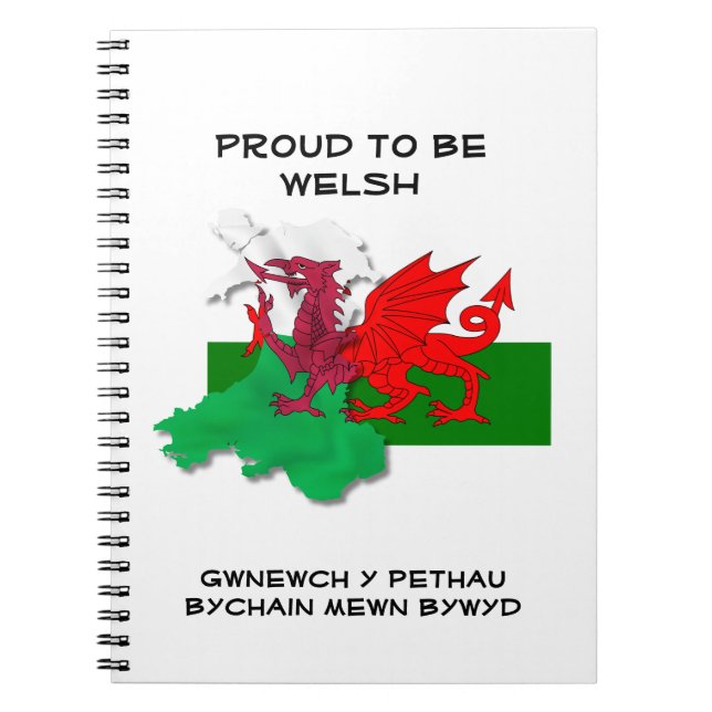 Caderno Espiral Welsh Flag of Wales PROUD TO BE WELSH (Frente)