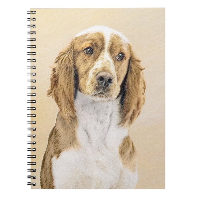Caderno Espiral Welsh Springer Spaniel Painting - Arte Original De (Frente)