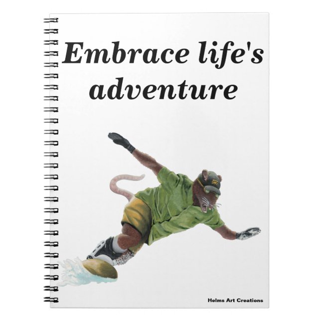 Caderno Espiral Wererat Snowboard Sports Fantasy Art Notebook (Frente)