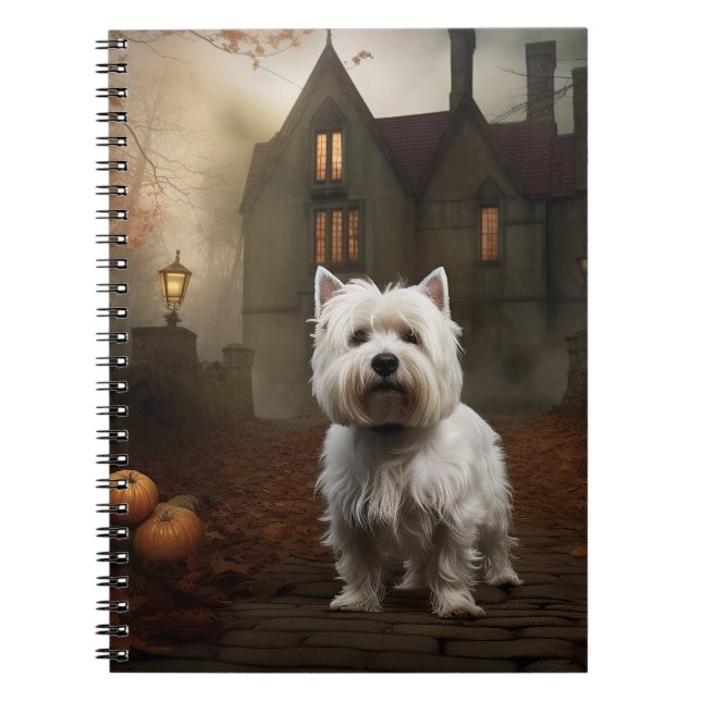 Caderno Espiral West Highland White Terrier Halloween Scareen (Frente)