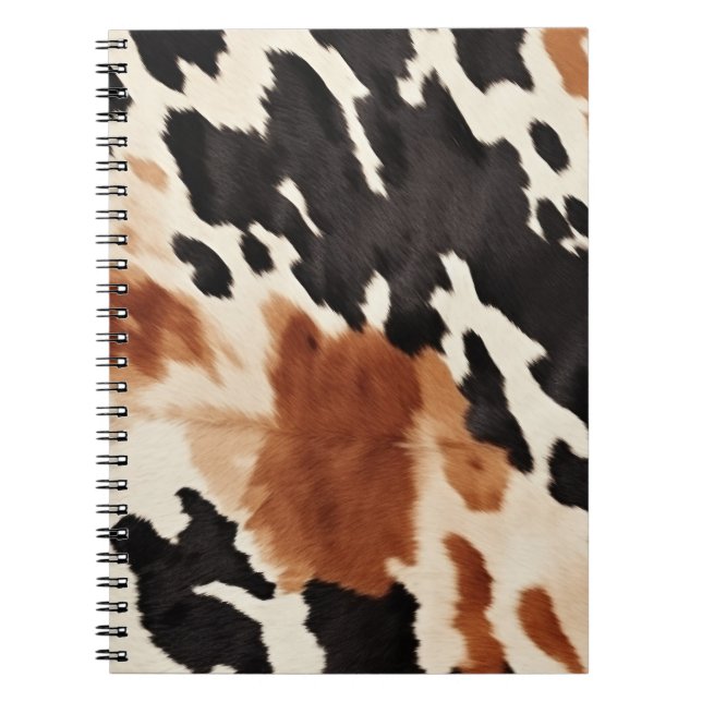 Caderno Espiral Western Brown Cream Animal Cowhide (Frente)