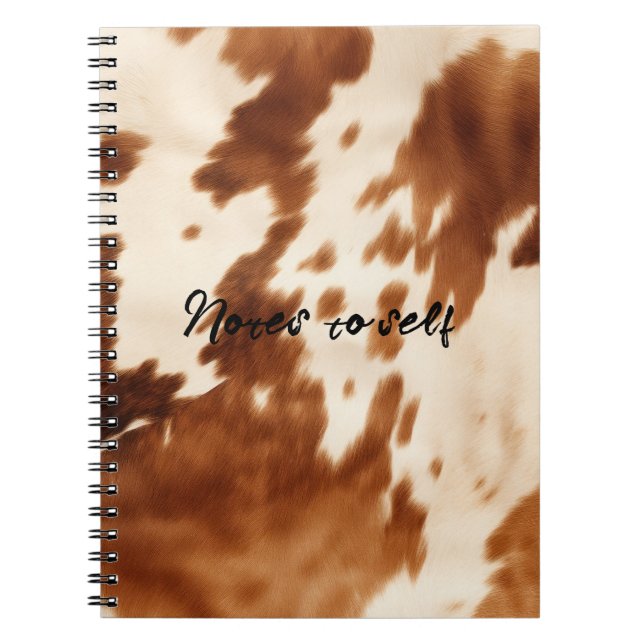 Caderno Espiral Western Brown Cream Cowhide (Frente)