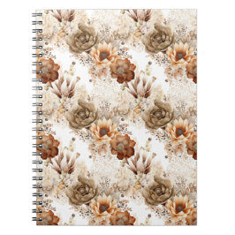 Caderno Espiral Western Brown Cream Southwest Floral
