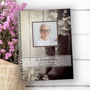 Caderno Espiral Western Cowboy Boots Memorial Guest Book
