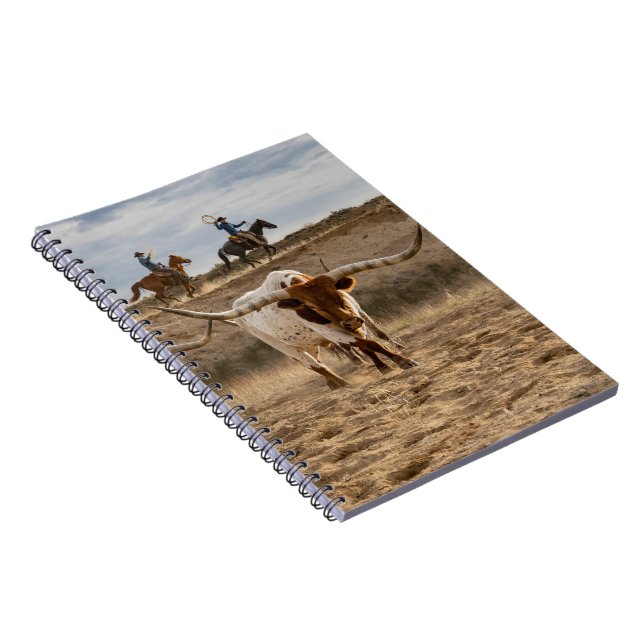 Caderno Espiral Western Cowboys with Longhorn Cattle (Lado Direito)