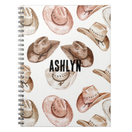 Caderno Espiral Western Cowgirl Pink Brown Hats