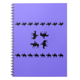 Caderno Espiral Western Periwinkle - Horseback Silhouettes