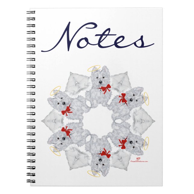 Caderno Espiral Westie Anjo Floco de Neve (Frente)