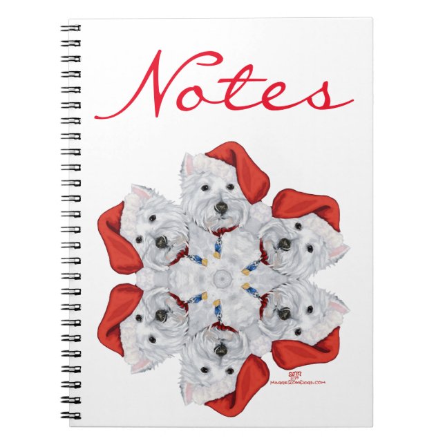 Caderno Espiral Westie Snowflake (Frente)