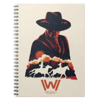 Caderno Espiral Westworld | Homem na Silhueta do Deserto Negro