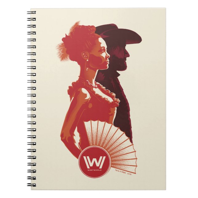 Caderno Espiral Westworld | Retrato De Estêncil Maeve & Hector (Frente)