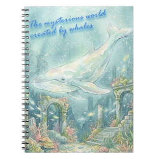 Caderno Espiral Whale Atlantis Underwater Fantasy