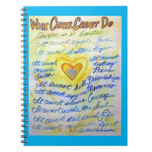Caderno Espiral What Cancer Cannot Do Heart Art Notebook Journal