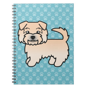 Caderno Espiral Wheaten Norfolk Terrier Dog Ilustração Azul