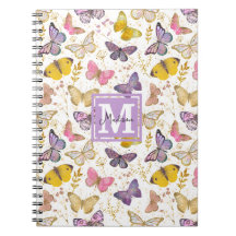 Whimsic Faux Gliitter Butterflies Nome Monograma
