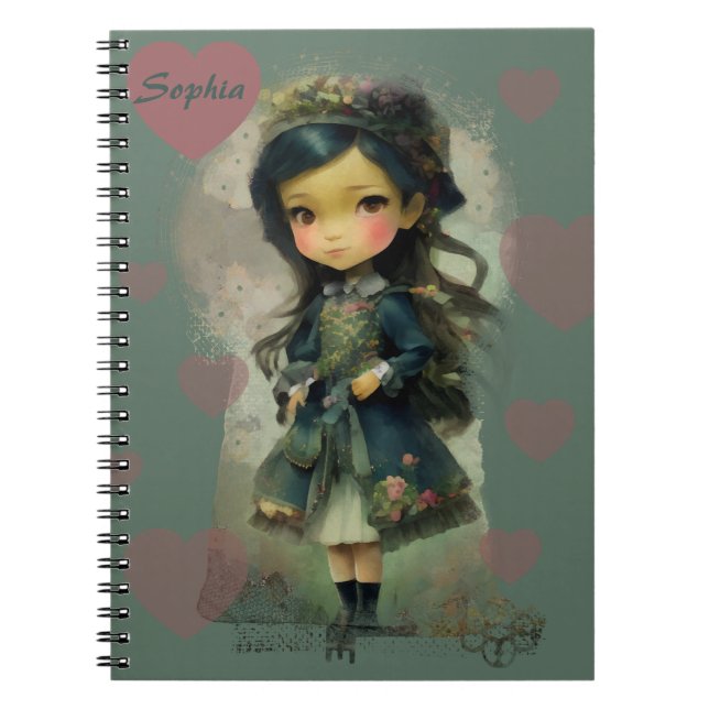 Caderno Espiral Whimsic Kawaii Fairy Tale Girl (Frente)
