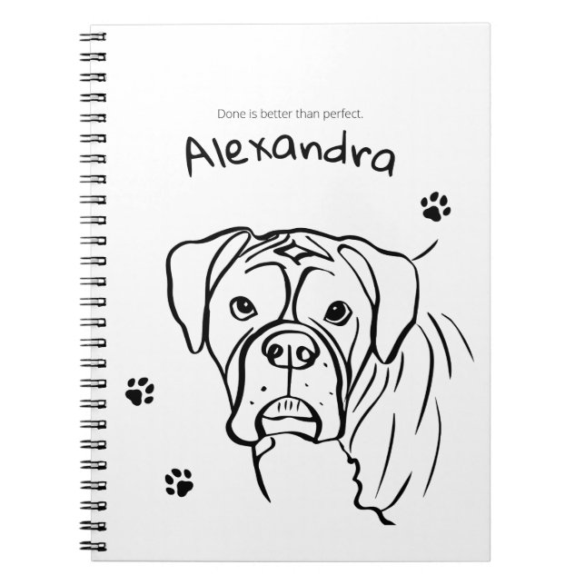 Caderno Espiral Whimsical Boxer: Texto Editável (Frente)