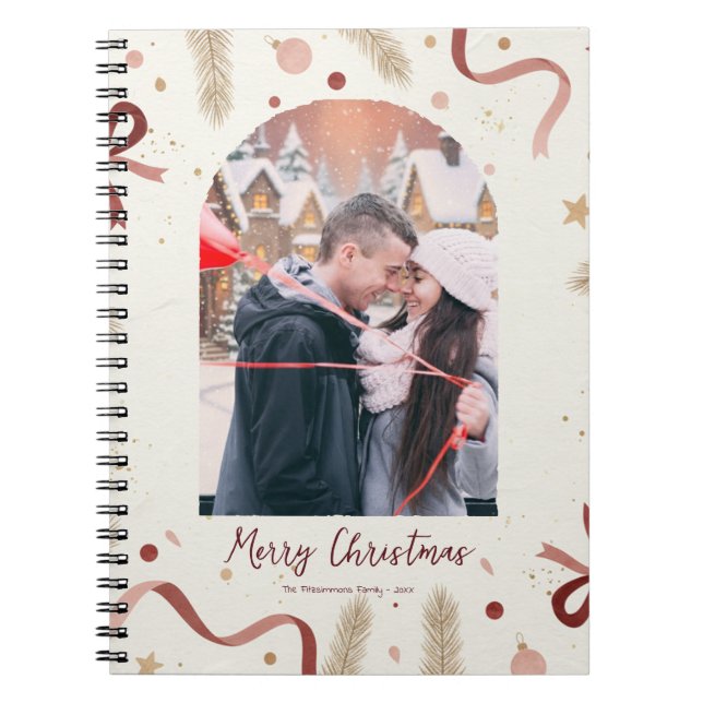 Caderno Espiral Whimsical Christmas Notebook – Minimal Holiday Des (Frente)