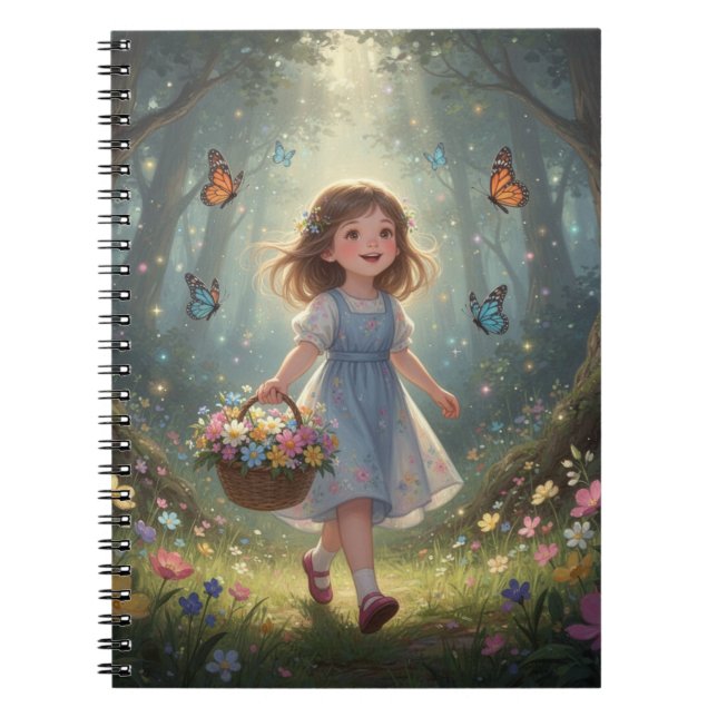 Caderno Espiral Whimsical Girl Notebook (Frente)