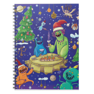 Caderno Espiral Whimsical Monsters Illustration Notebook