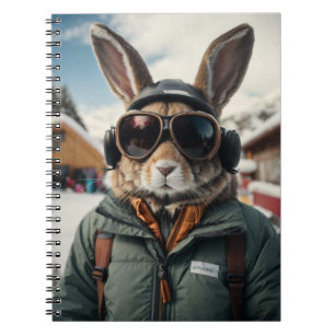 Caderno Espiral Whimsical Snowboard Bunny