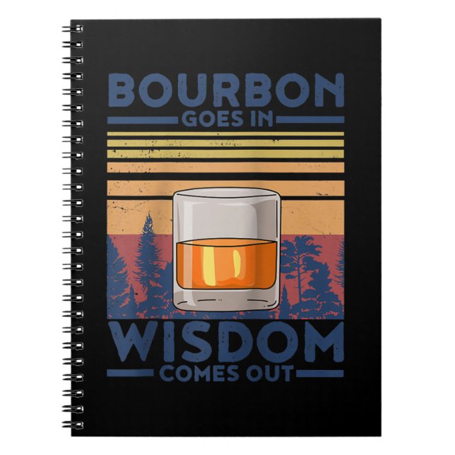 Caderno Espiral Whiskey Bourbon sai na sabedoria (Frente)