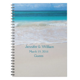 Caderno Espiral White Beach Weding Sign In